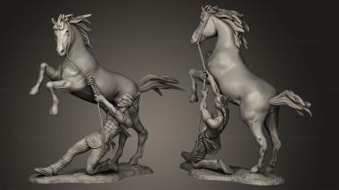 Military figurines rearing horse 3d model
